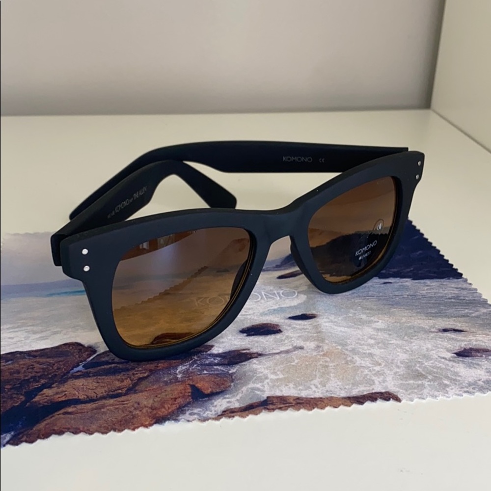 Komono New Allen Black Rubber Sunglasses NEW - Picture 12 of 14